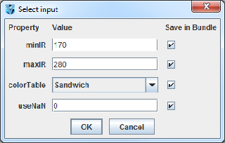 Select Input window