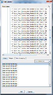 Third Field Selector window