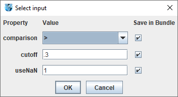 Select input window